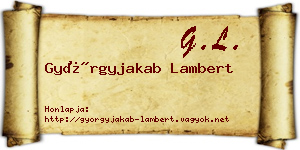 Györgyjakab Lambert névjegykártya